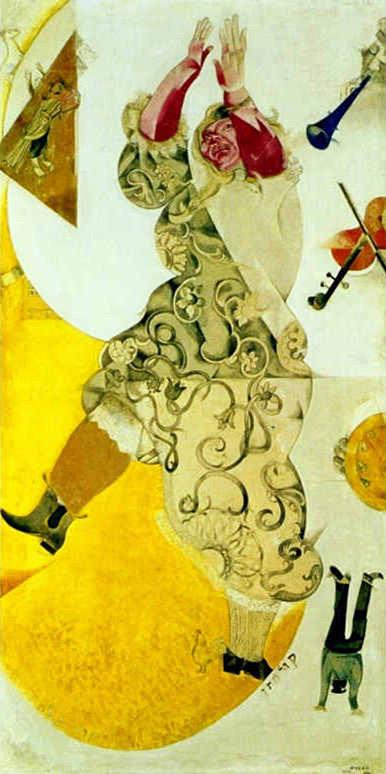 Tanzpanel für das Moskauer Jüdische Theater Tempera Gouache und Kaolin Zeitgenosse Marc Chagall Ölgemälde